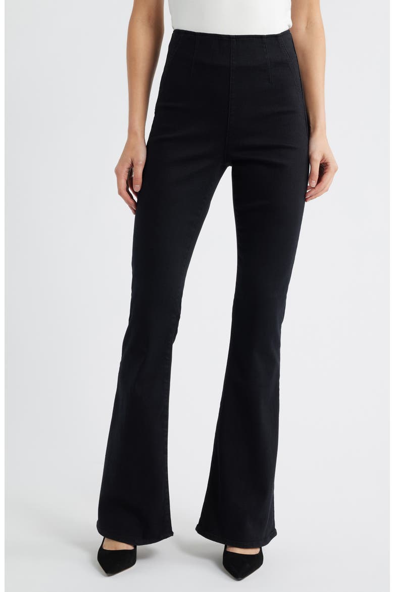 Beverly Off-Duty High Waist Flare Jeans, Main, color, ONYX
