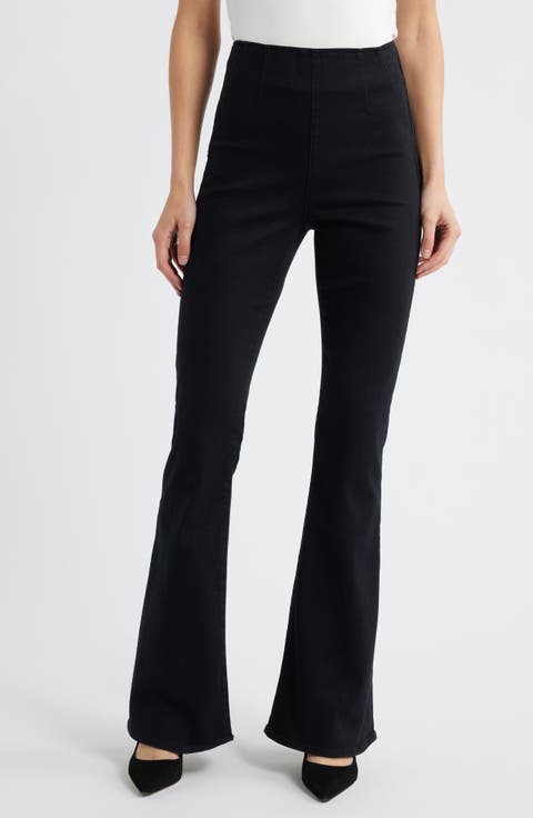 Beverly Off-Duty High Waist Flare Jeans (Onyx)