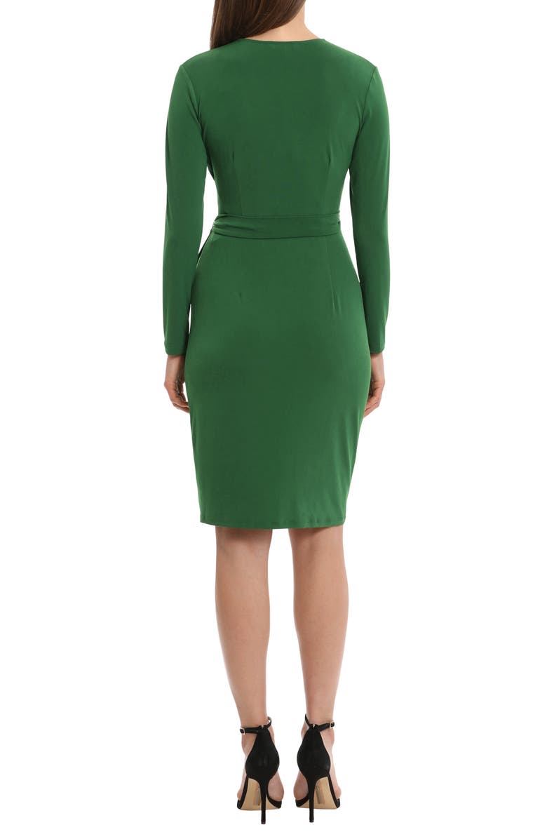 Maggy London Matte Jersey Long Sleeve Wrap Dress, Alternate, color, Formal Garden