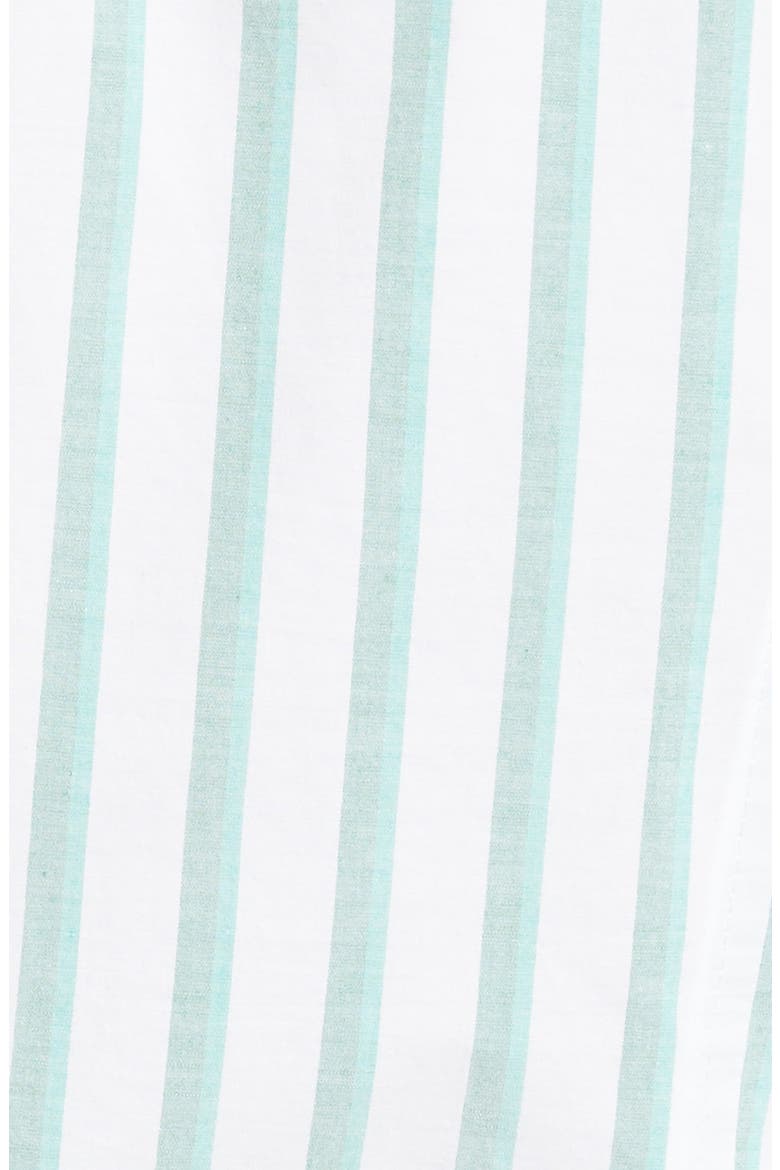 Stripe Ruffle Collar Cotton Poplin Blouse, Alternate, color, KALAMATA