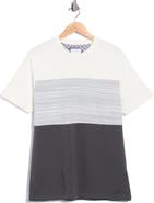 DENIM AND FLOWER Texture Colorblock T-Shirt