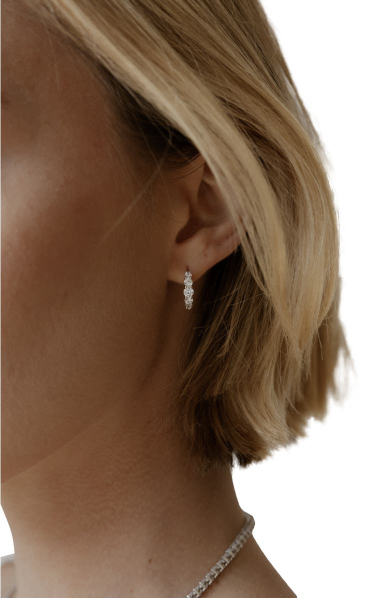 Untamed Petals Riviera Crystal Hoops, Alternate, color, Silver