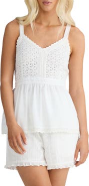 Talisman the Label Tallulah Eyelet Peplum Cotton Tank