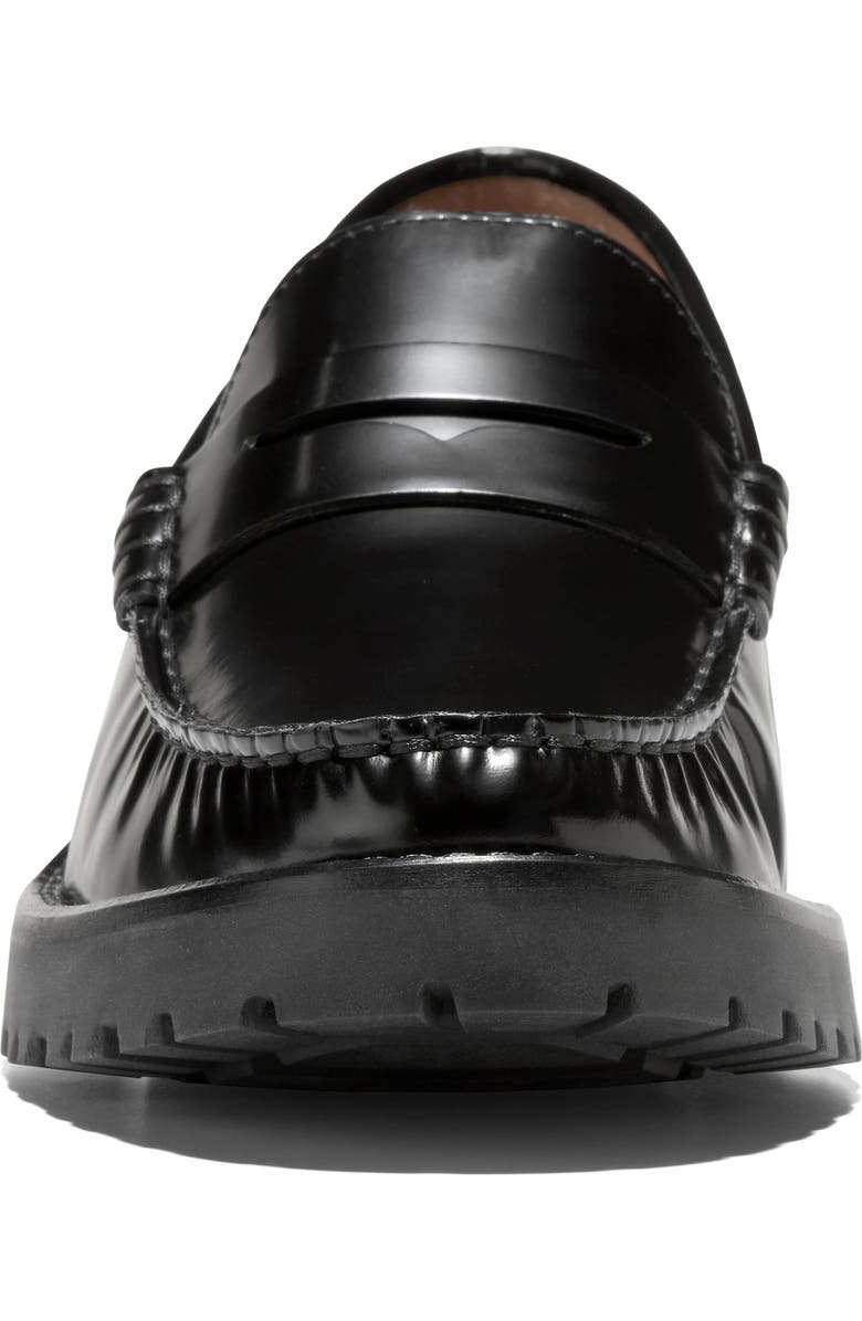 Cole Haan Treena Lug Penny Loafer, Alternate, color, Black Box Leather