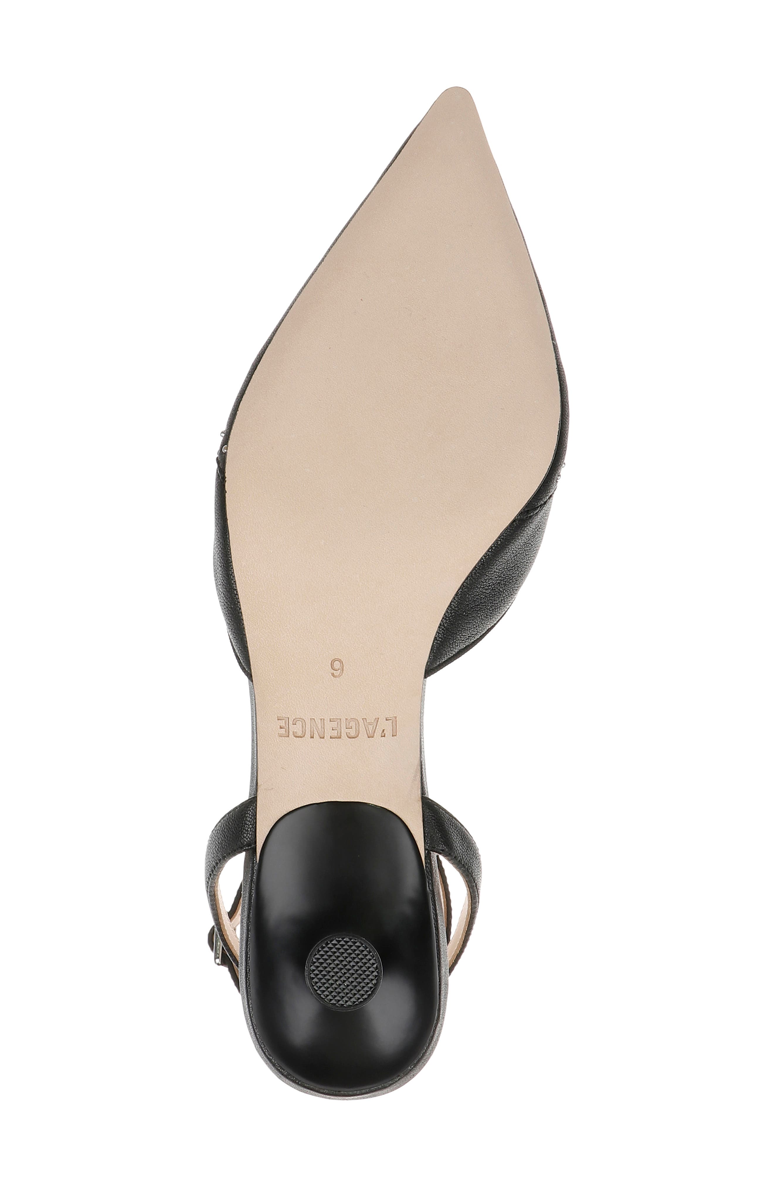 L'AGENCE Liana Ankle Strap Pointed Toe Pump, Alternate, color, Black Leather