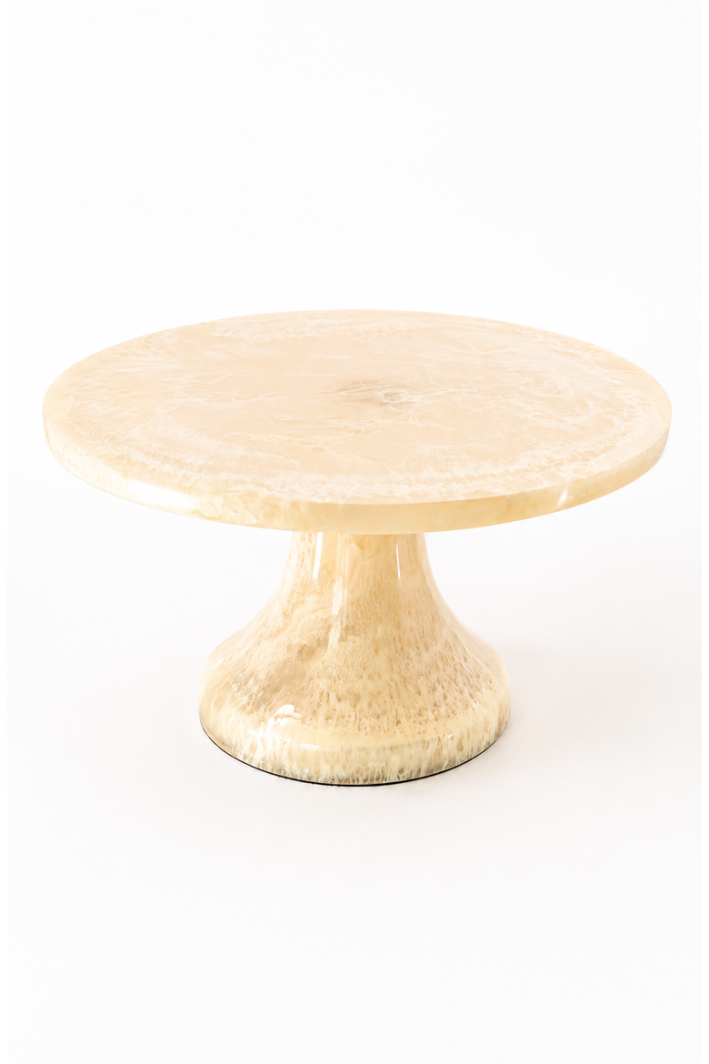 Resin Cake Stand  Marbled Cream Pedestal Dessert Stand, Shatterproof Decorative Cake Display for Weddings, Parties & Luxury Entertaining, Alternate, color, Cream