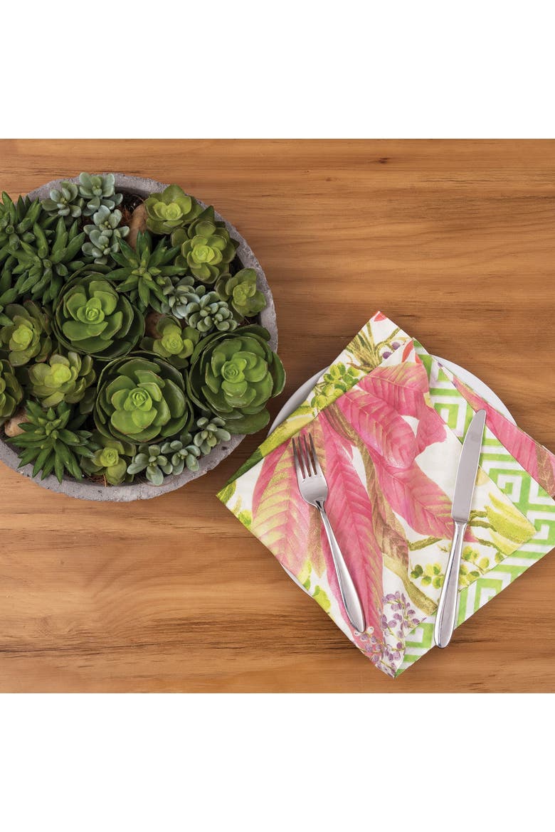 Moana Cotton Reversible Cloth Napkin Set of 6, Alternate, color, Green