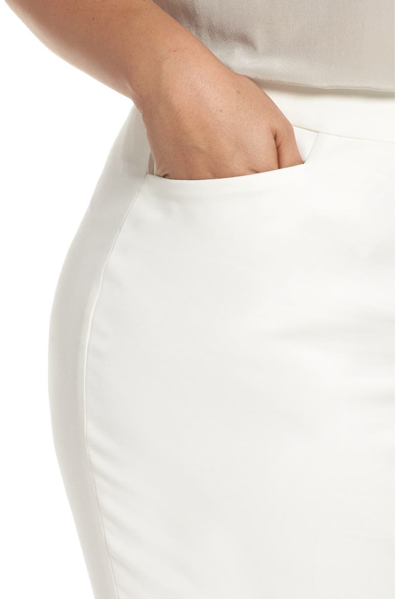 High Rise Stretch Cotton Blend Ankle Pants, Alternate, color, NEW IVORY