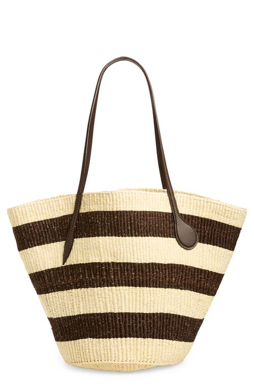 LIFFNER Straw Basket Tote in Dark Brown/cream at Nordstrom