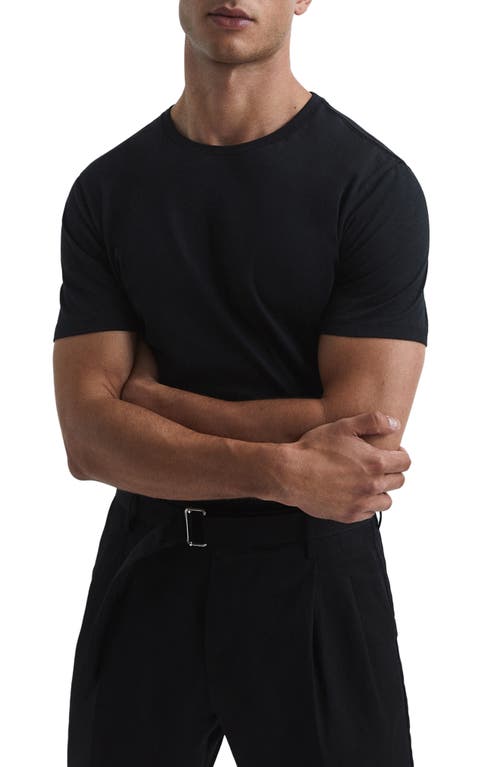 Reiss Black Bless Crew Neck T-shirt In Black