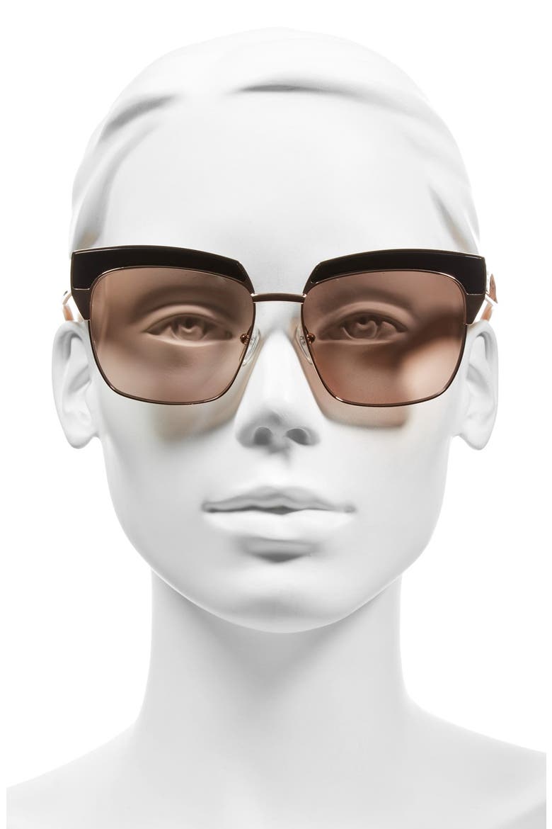 Visetos 56mm Retro Sunglasses, Alternate, color, SHINY ROSE GOLD/ NUDE VISETOS