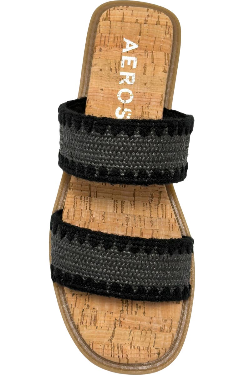 Aerosoles Centro Two-Strap Sandal, Alternate, color, Black Raffia Elastic