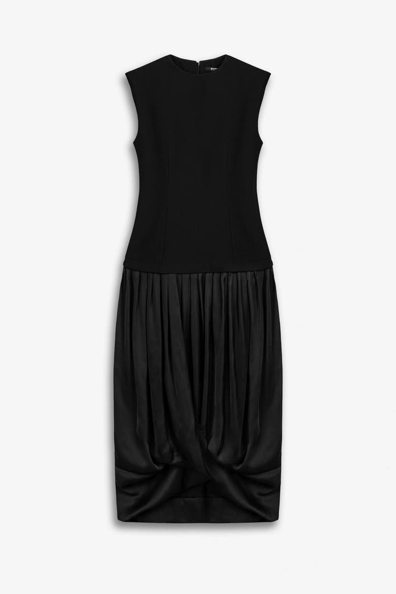 Cap Sleeve Bubble Hem Dress, Alternate, color, Black