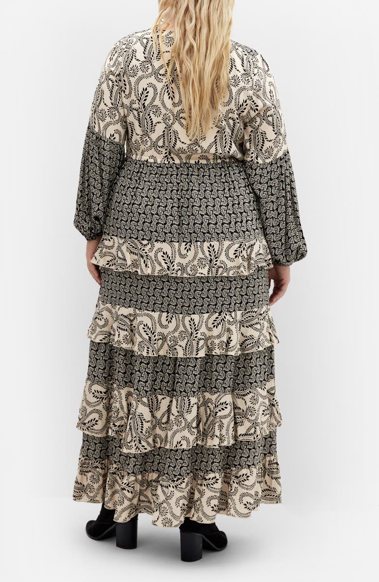 City Chic Clementine Mixed Print Long Sleeve Maxi Dress, Alternate, color, Print