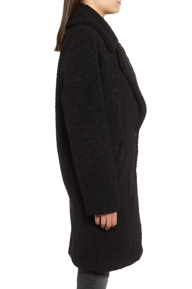 Faux Fur Teddy Coat, Alternate, color, BLACK