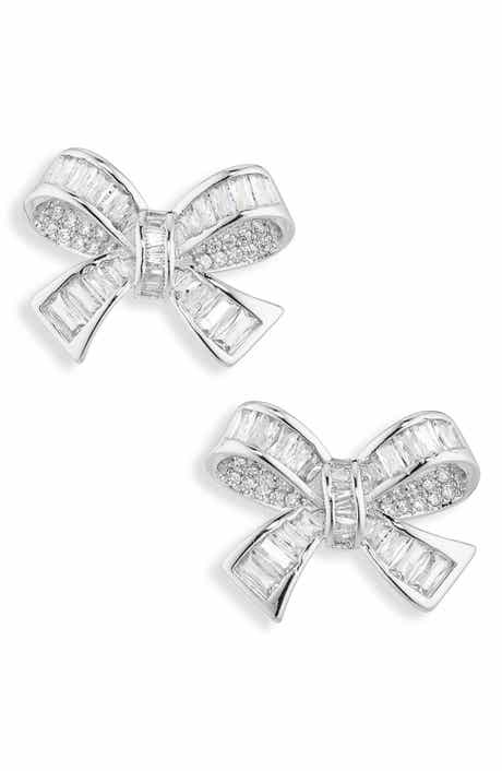 Crystal Bow Stud Earrings
