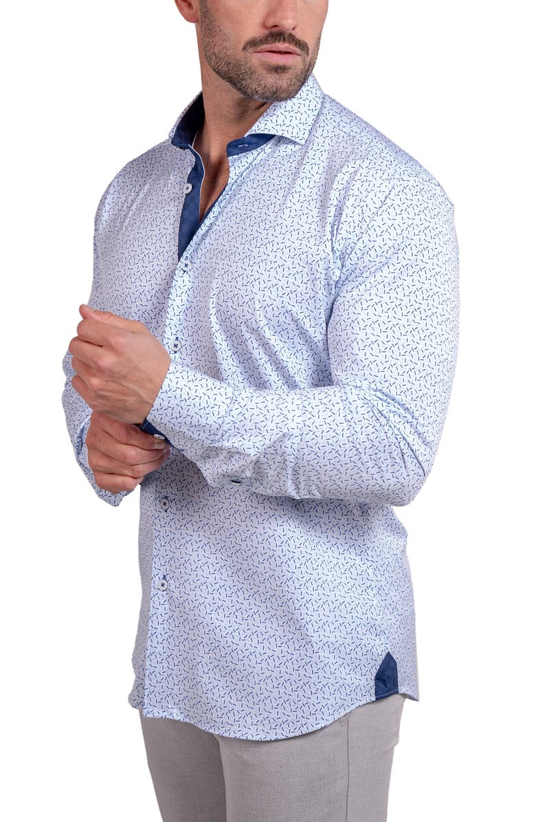 Maceoo Einstein Stretch Ascension Contemporary Fit Button-Up Shirt, Alternate, color, White