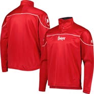 adidas Men's adidas Scarlet Nebraska Huskers AEROREADY Knit Quarter-Snap Jacket