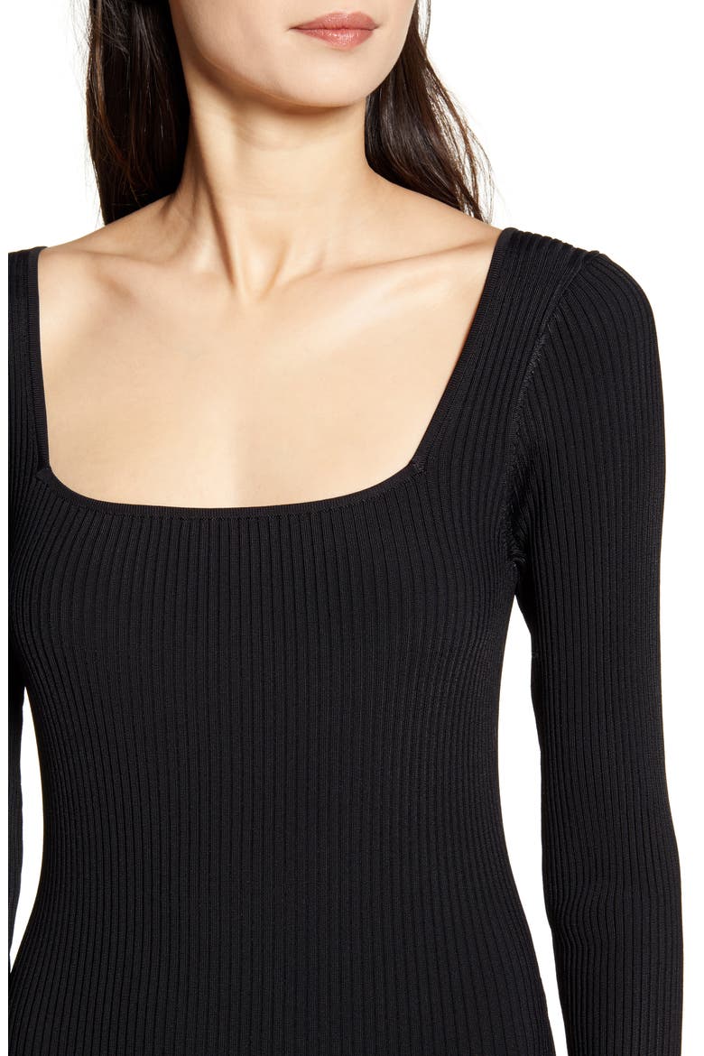 Long Sleeve Midi Sweater Dress, Alternate, color, BLACK
