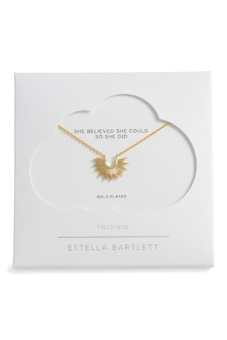 Half Sunburst Pendant Necklace, Alternate, color, GOLD