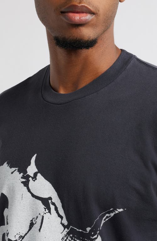 One Of These Days Fallin Rain Long Sleeve Graphic T-shirt In Washed Black