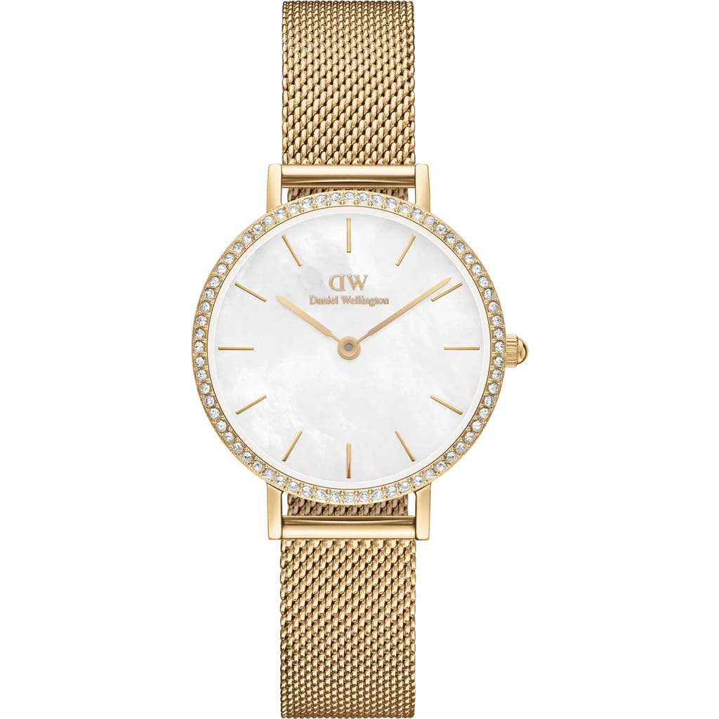 Daniel Wellington Petite Lumine Mesh Strap Watch, 28mm In Gold