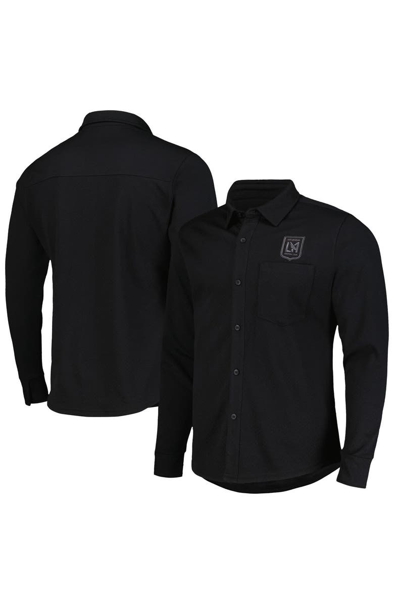 ANTIGUA Men's Antigua Black LAFC Streamer Diamond Button-Up Shacket, Main, color, Black