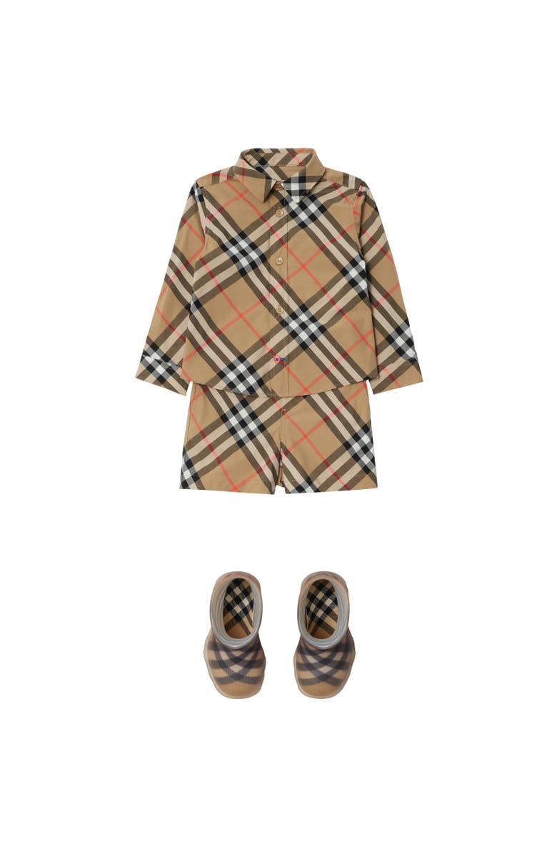 Burberry Check Cotton Shirt, Alternate, color, Sand