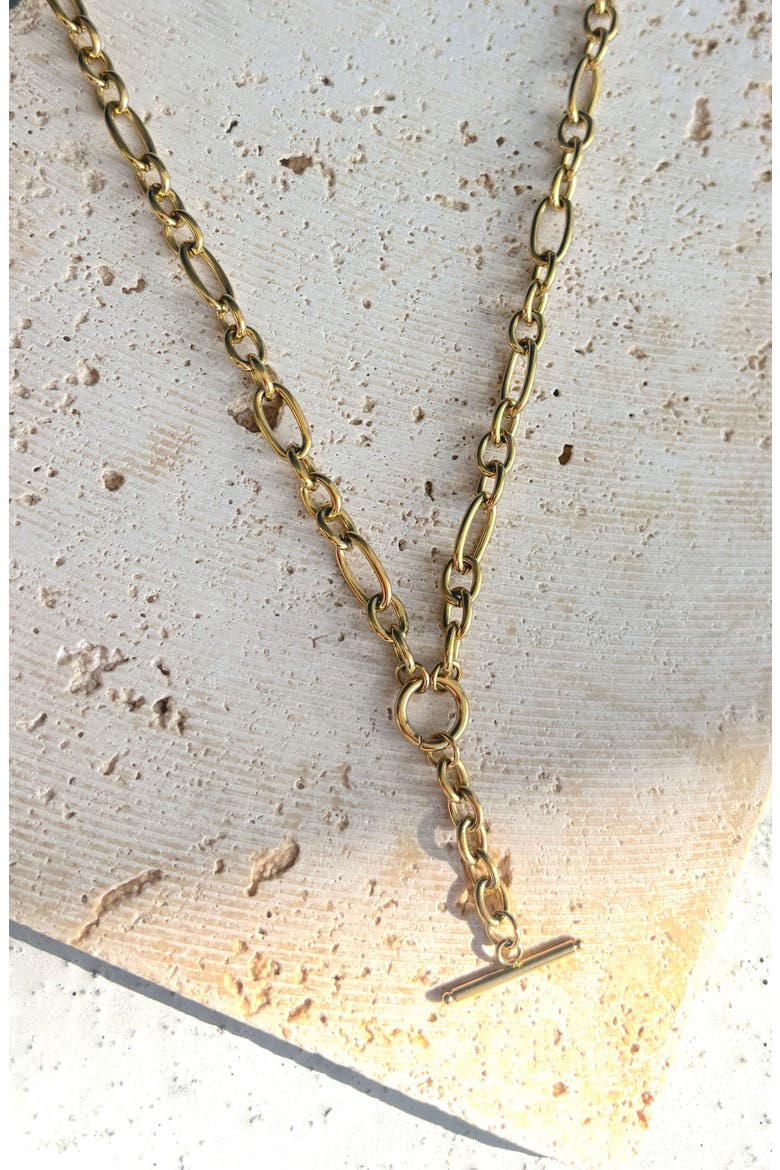 18K Gold Plated Bar Pendant Y-Necklace, Alternate, color, GOLD