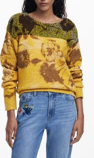 Desigual Abstract Floral Sweater