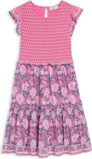 vineyard vines Kids' Ellen Smocked Tiered Dress