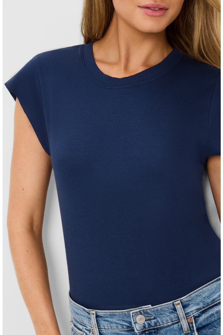 Rhea Power Shoulder Stretch Cotton Blend T-Shirt, Alternate, color, NOCTURNAL
