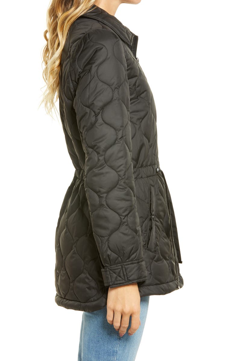 French Connection Onion Quilted Hooded Coat, Alternate, color,