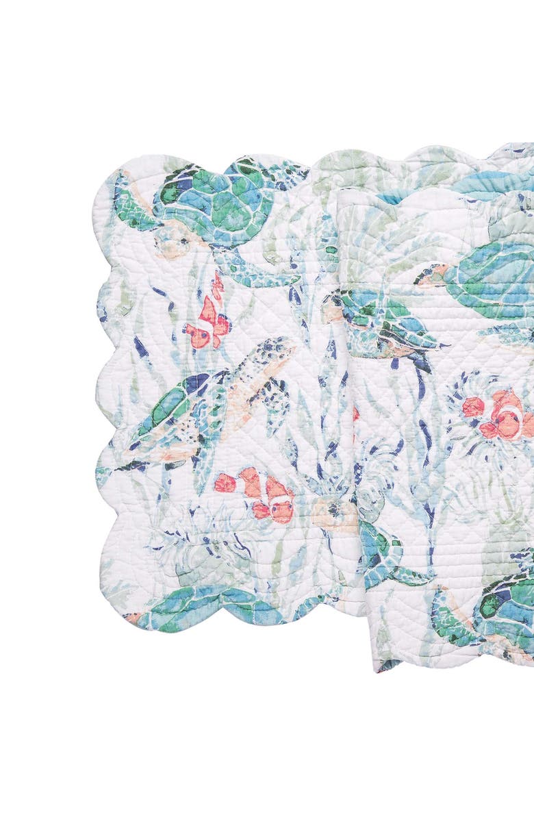 C&F Home Sea Turtle Cove Table Runner 14" x 51", Alternate, color, Pink