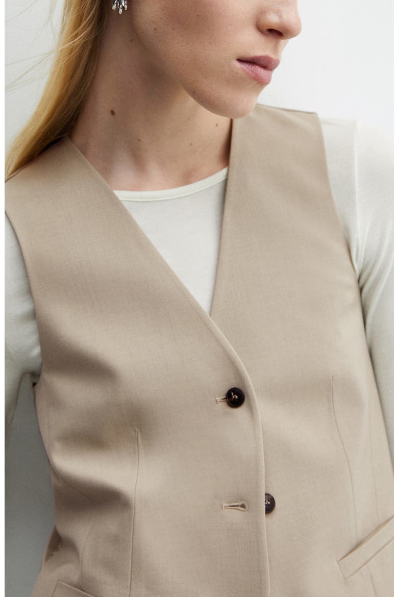 Button-Up Vest, Alternate, color, BEIGE