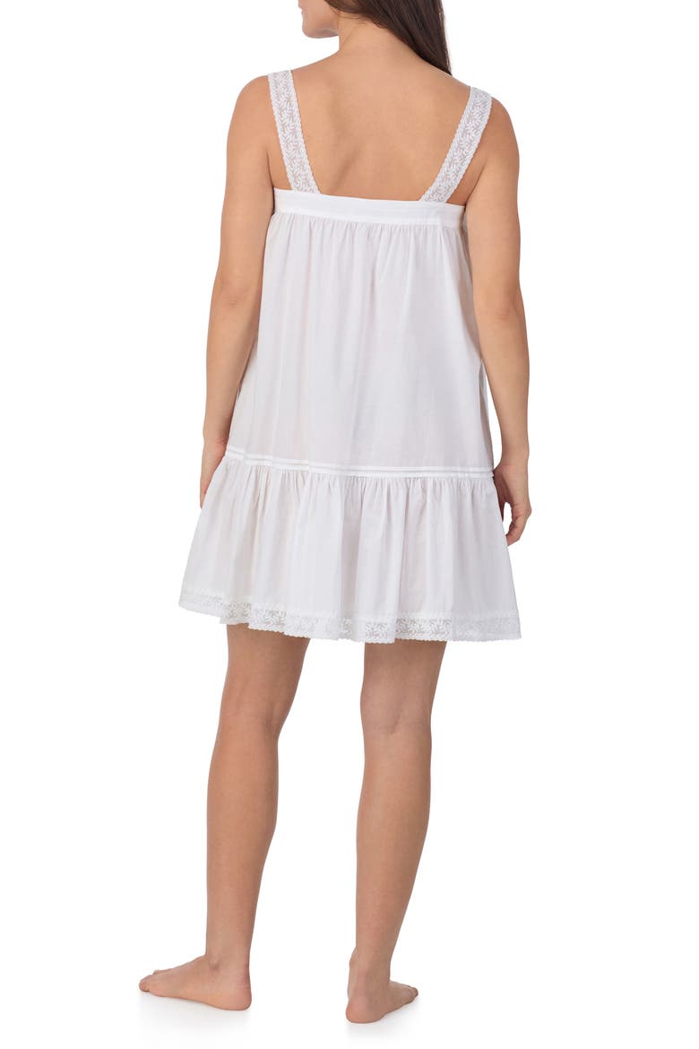 Sleeveless Cotton Lawn Short Nightgown, Alternate, color, WHITE