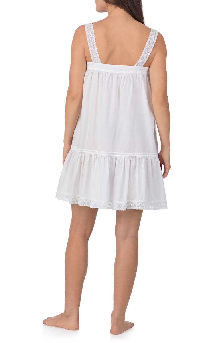 Eileen West Sleeveless Cotton Lawn Short Nightgown, Alternate, color, White