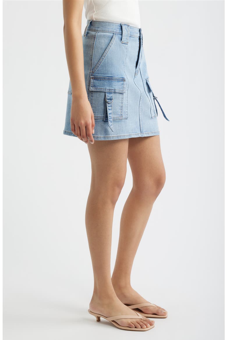 Cargo Denim Miniskirt, Alternate, color, MEDIUM INDIGO