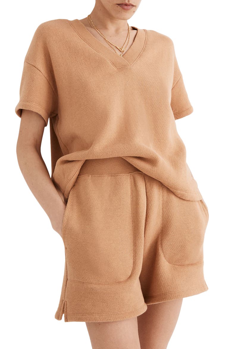 MWL Airyterry V-Neck Sweatshirt T-Shirt, Main, color, EARTHEN CLAY