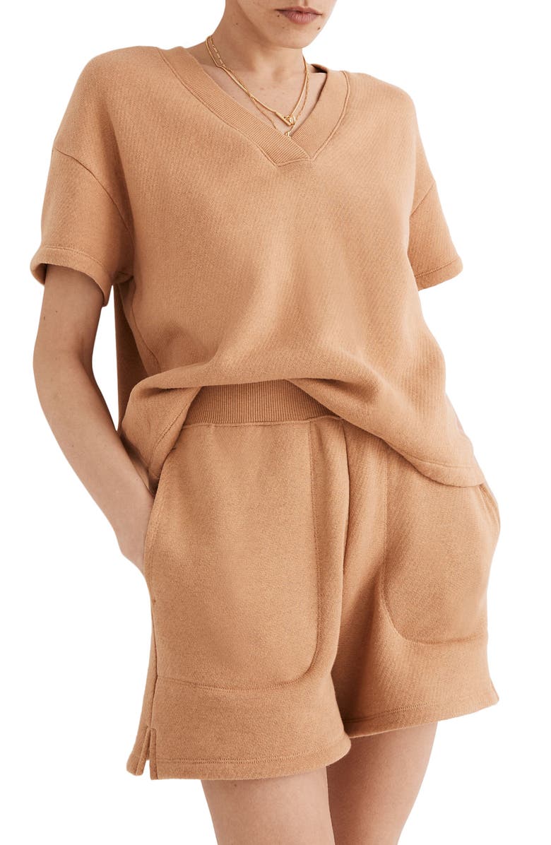 Madewell MWL Airyterry V-Neck Sweatshirt T-Shirt, Main, color, 