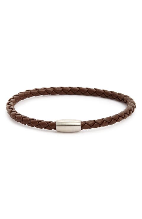 Woven Leather Bracelet with magnetic closure