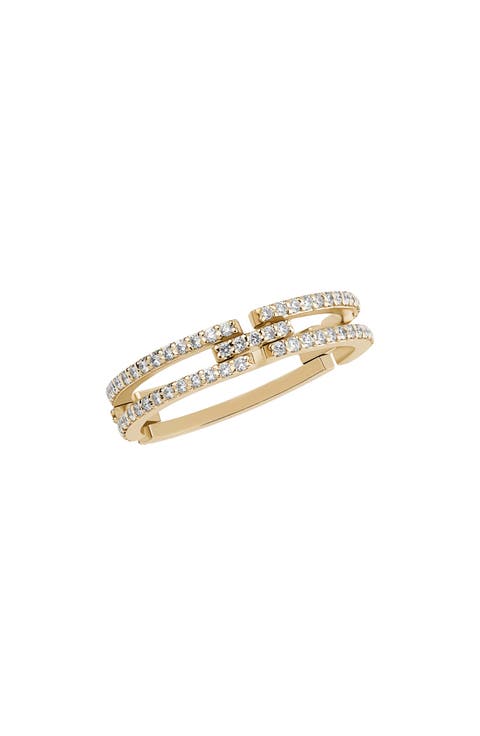 Tag Link Moveable Diamond Ring