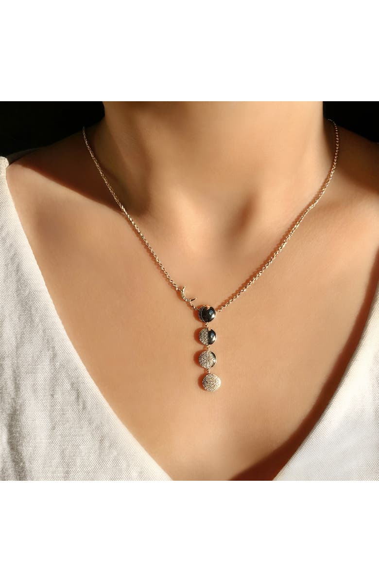 LuvMyJewelry Moon Phases Sterling Silver Diamond Necklace, Alternate, color, 