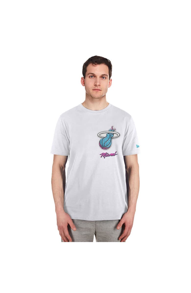New Era Men's New Era  White Miami Heat 2024/25 City Edition Chenille Heavyweight T-Shirt, Alternate, color, 