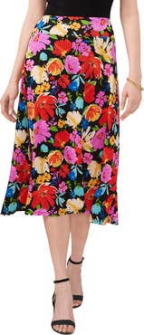 Chaus Floral Pull-On A-Line Skirt