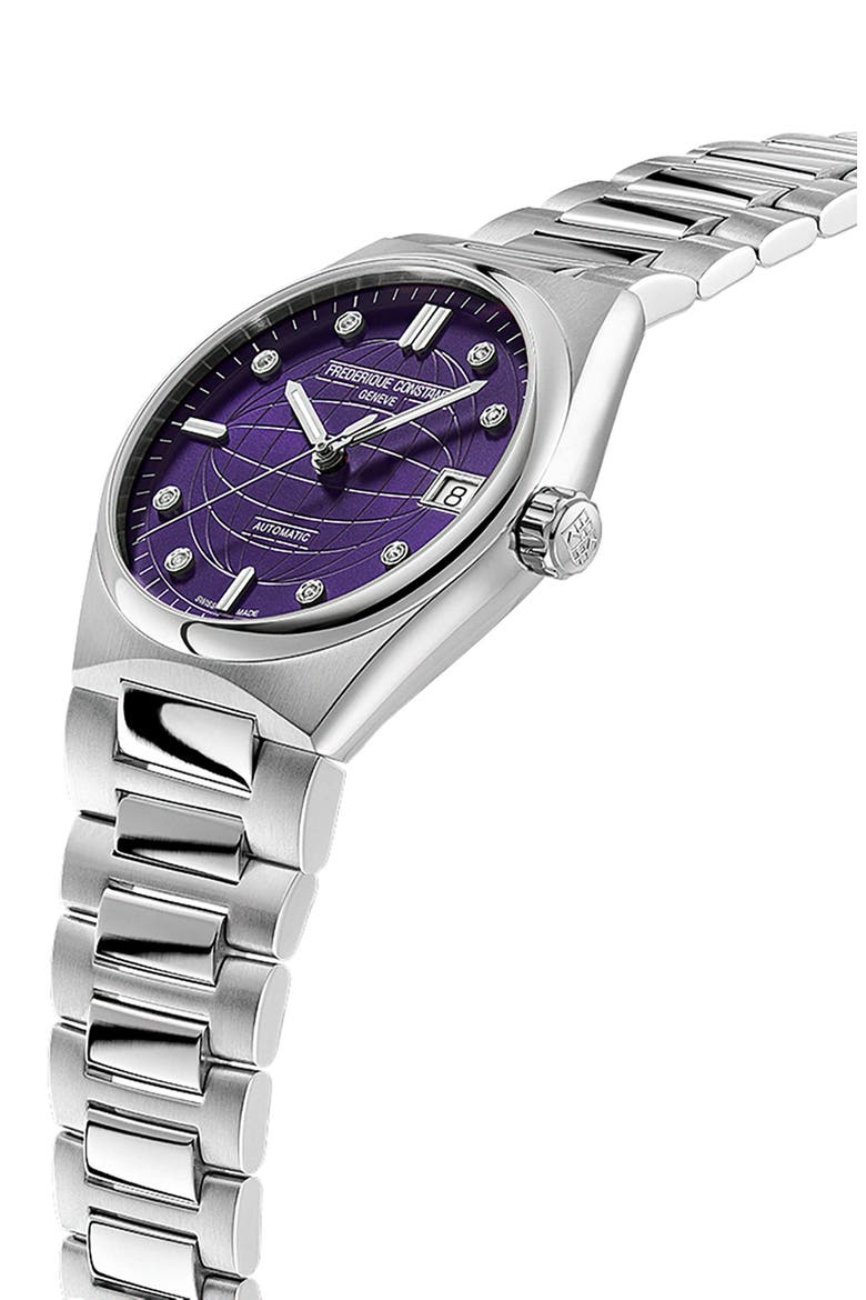 Highlife Diamond Automatic Bracelet Watch, 34mm, Alternate, color, SILVER-TONE
