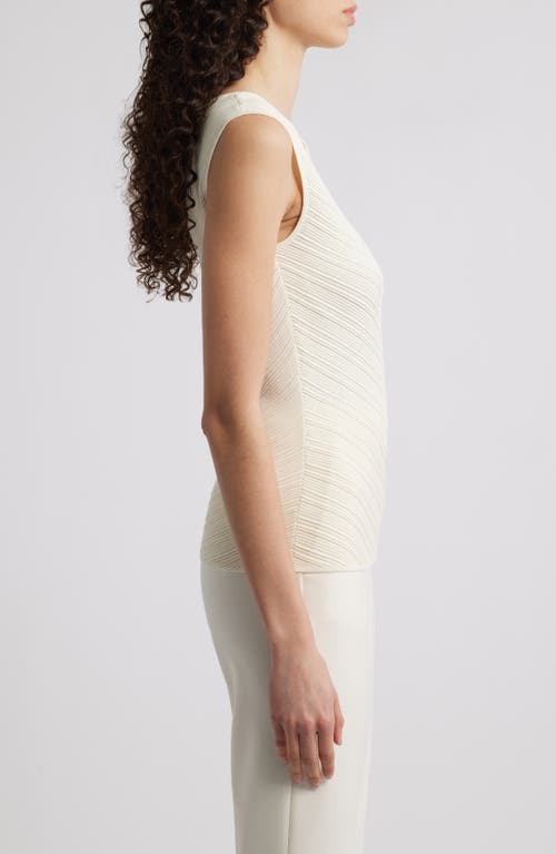 Hugo Boss Boss Faitini Rib Sleeveless Top In Soft Cream