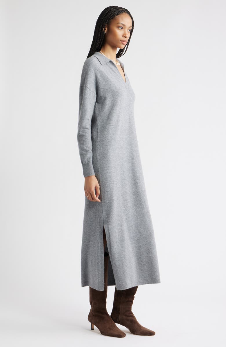 Long Sleeve Polo Maxi Sweater Dress