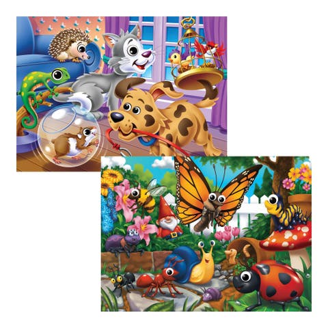 Pets and Garden Bugs 48-Piece Googly Eyes Puzzles