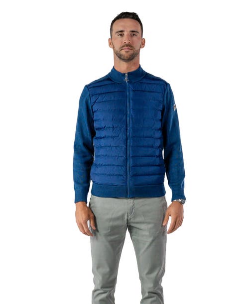 Woodpecker Hybrid Knit Jacket In Blue